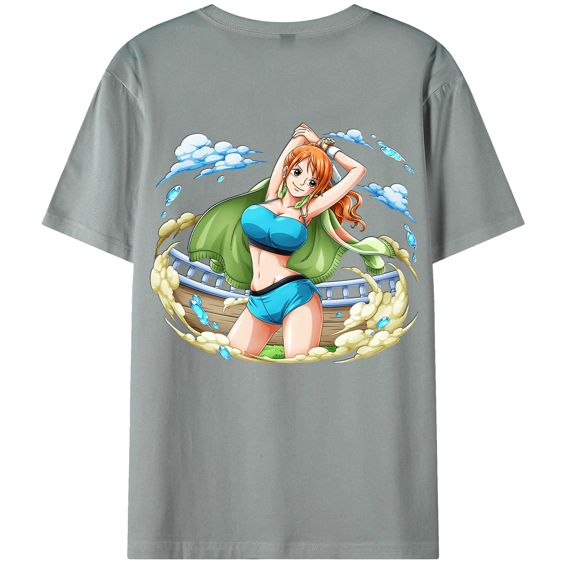 （画像用） ワンピース ナミ ONE PIECE Nami 綿100％ メンズ半袖Tシャツ（バックプリント） 通気性